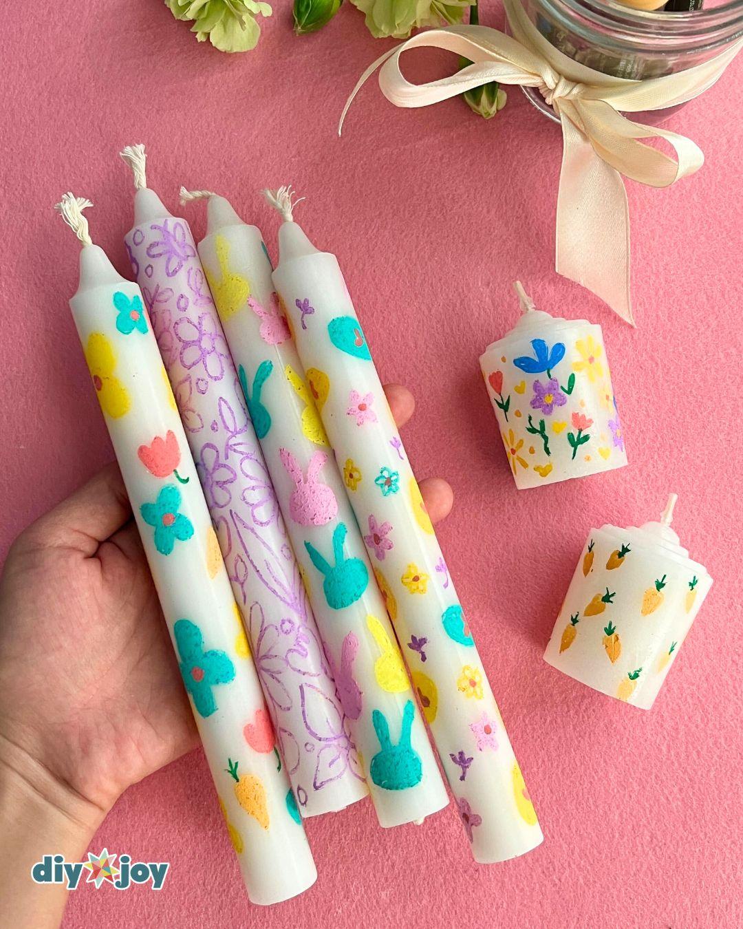 Spring Candle Decor — posca marker candles