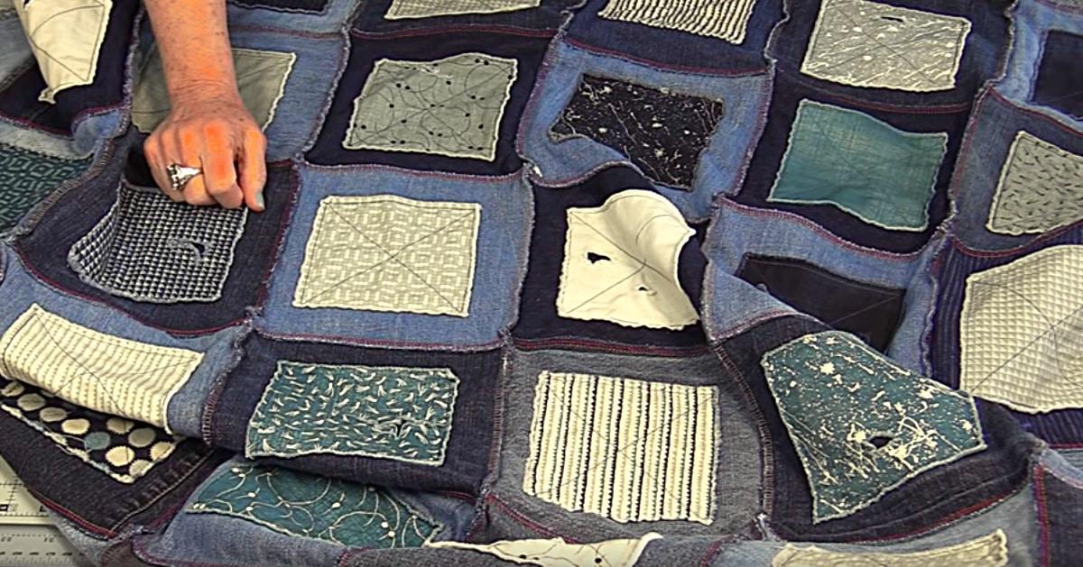 DIY Upcycled Denim Jean Quilt