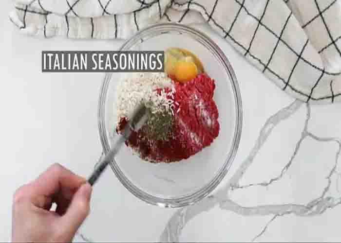 Making the porcupine meatballs