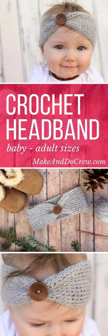 Crochet Baby Headband, a DIY baby gift, a handmade gift that actually gets used and simple to pull off