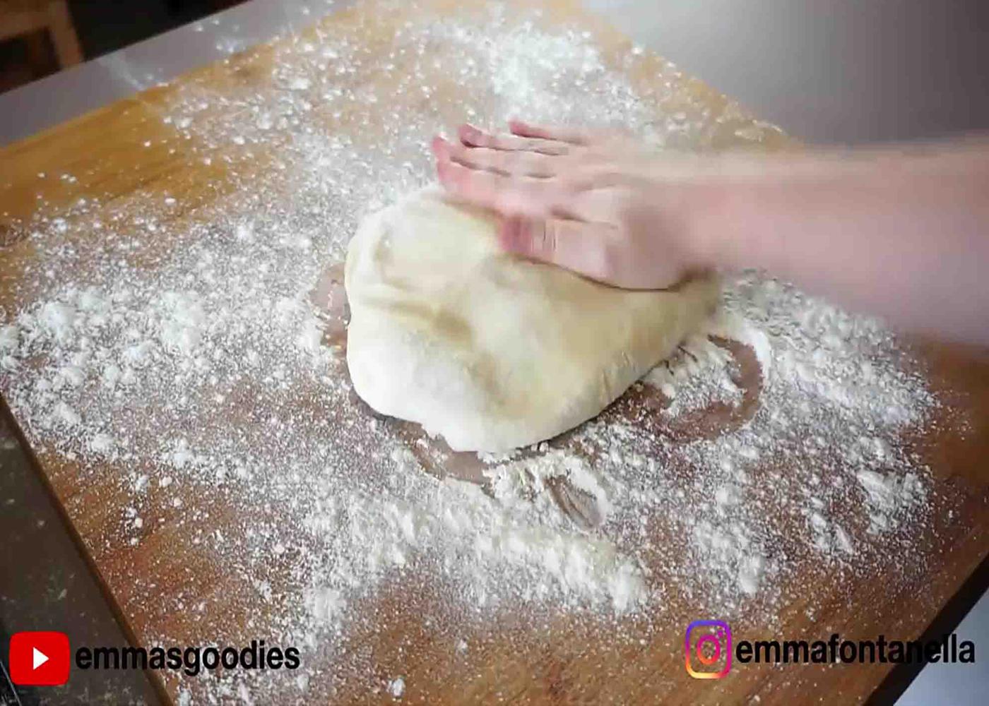 Rolling the dough for the air fryer donuts