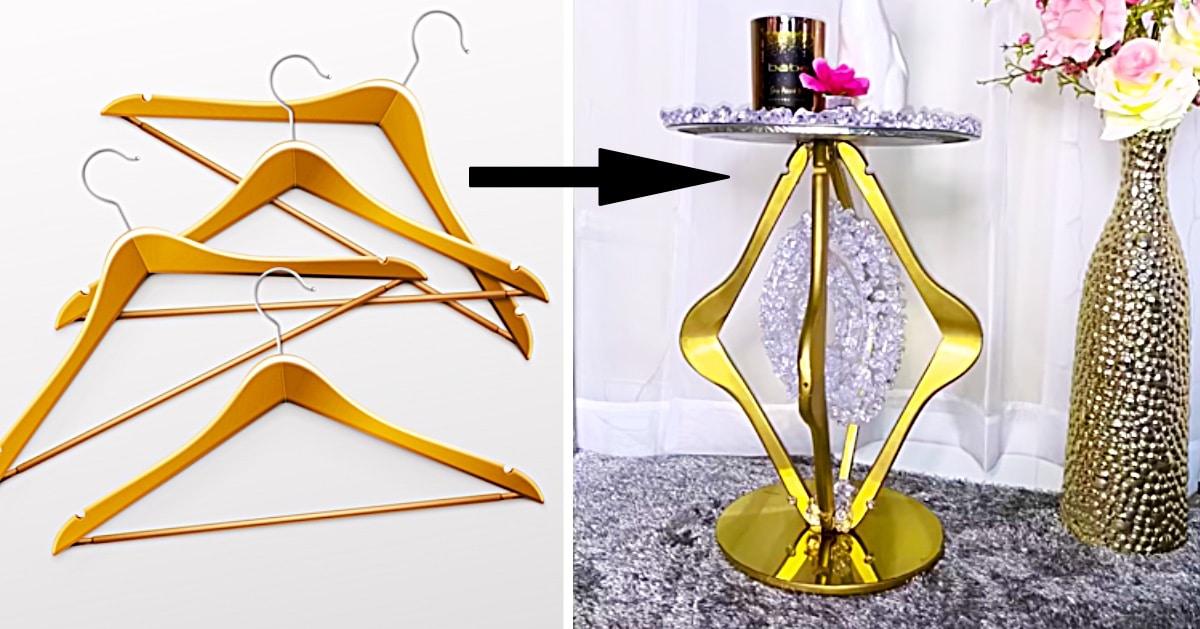 How To Make Side Tables From Coat Hangers