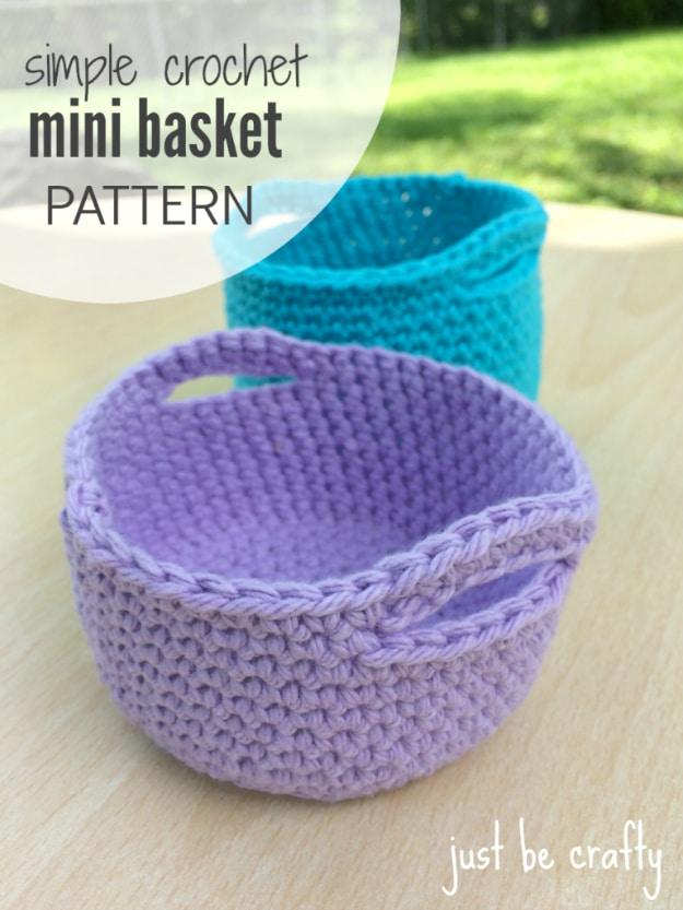 Simple Crochet Mini Basket Pattern, a handmade stitch project, straightforward enough to follow without a video