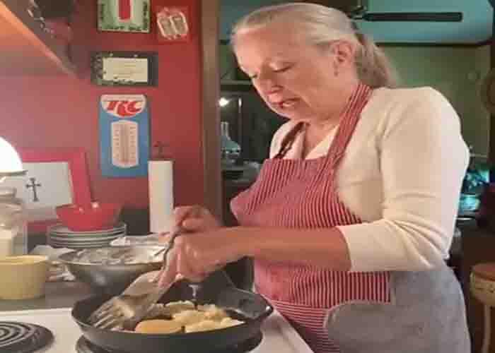 Frying the potato patties