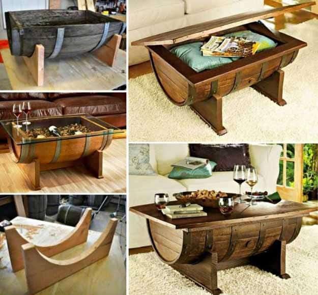 DIY Projects for the Home | Cheap and Easy Furniture Ideas | DIY Old Barrel Coffee Table | Projects and Crafts by Sueeye #coffeetables #diyfurniture