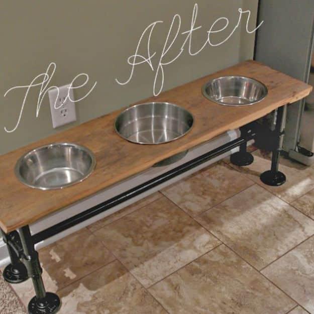DIY Pet Bowls And Feeding Stations - Industrial Dog Feeder Tutorial - Easy Ideas for Serving Dog and Cat Food, Ways to Raise and Store Bowls - Organize Your Dog Food and Water Bowl