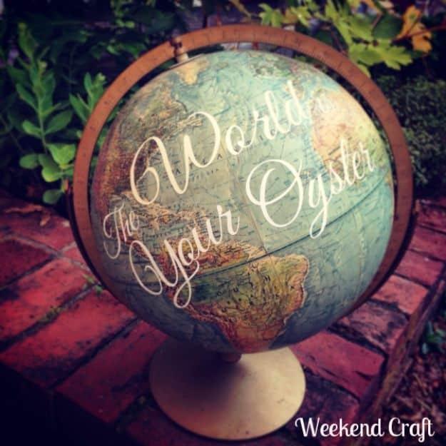 The World is Your Oyster Globe, quick enough to finish before nap time and a detail guests always ask about