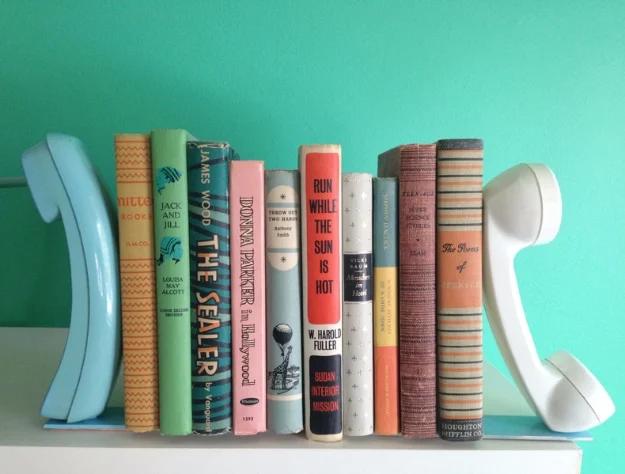 DIY Telephone Bookends, a handmade gift that actually gets used and better than a store bought version