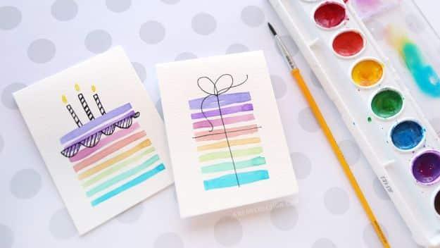 Easy birthday card made with minimal supplies for anyone without a full craft stash on hand for the whole family