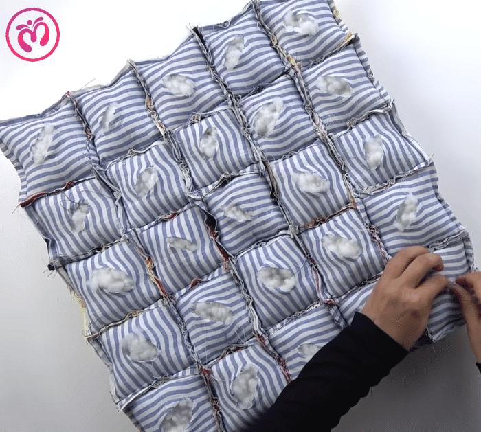 DIY Bubble Puff Quilt From Fabric Scraps Tutorial