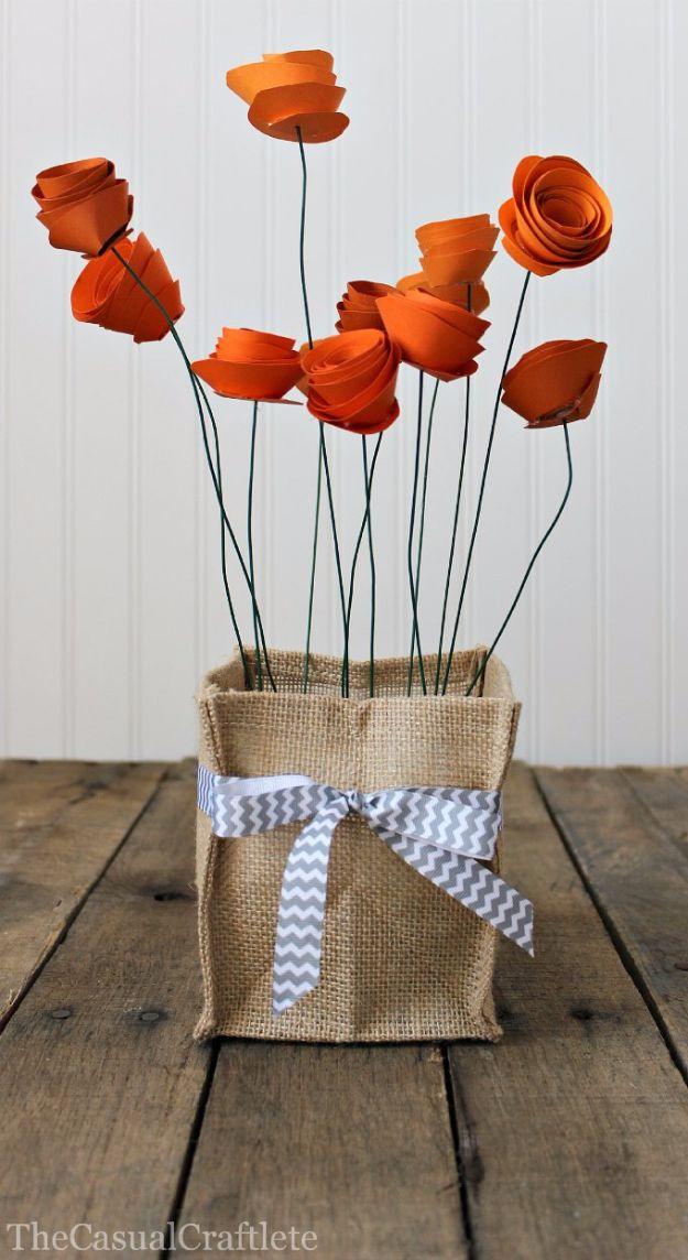Pretty Paper Flower Centerpiece, simple to scale to fit almost any space and better looking than a store bought version