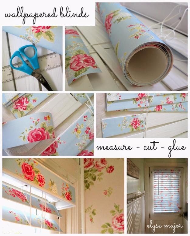 Shabby Chic Decor and Bedding Ideas - Romantic Wall Papered Blinds - Rustic and Romantic Vintage Bedroom, Living Room and Kitchen Country Cottage Furniture and Home Decor Ideas. St