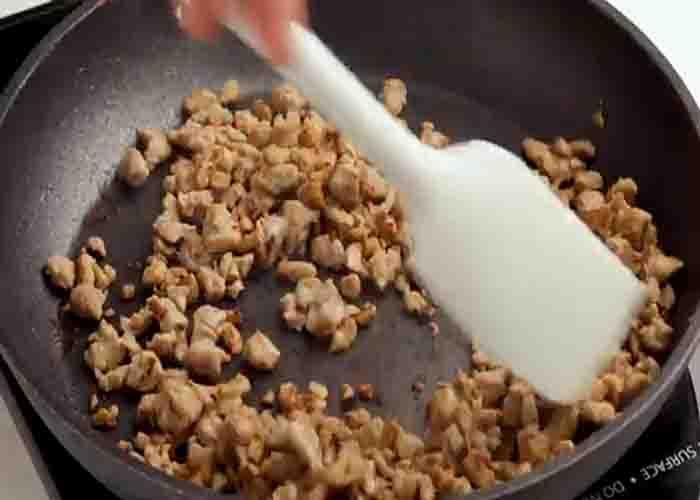 Browning the sausage for the breakfast casserole