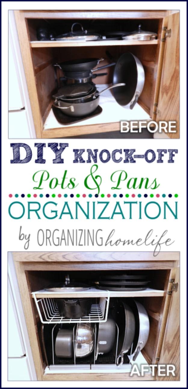 Frugally Organize Pots And Pans, one of the best organizing ideas on this list and one worth bookmarking from this list