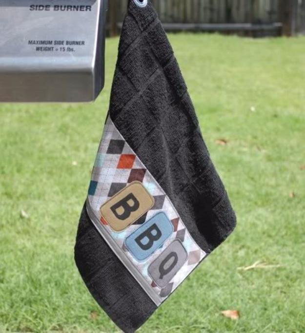 DIY BBQ Towel, simple to scale up or down as the layout allows and a personal touch a bought version cannot match