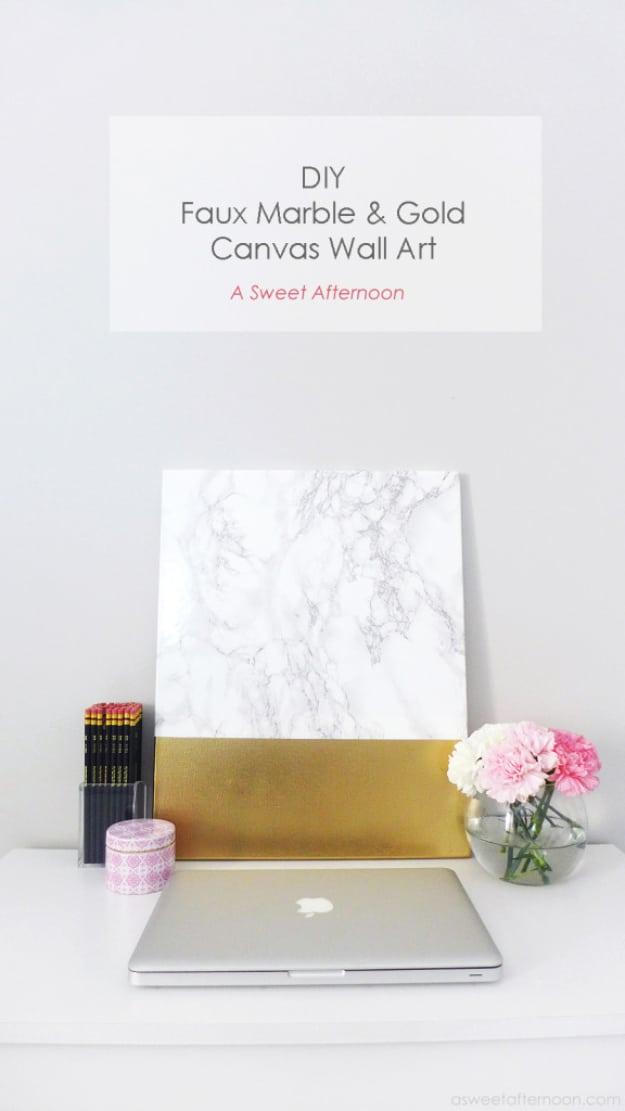 DIY Marble And Gold Abstract Wall Art, a favorite pick from this list and an idea worth trying before buying something new