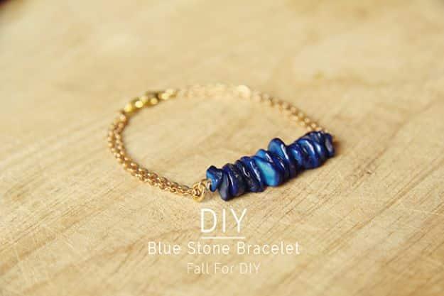 DIY Blue Stone Bracelet, easy to repeat in a handful of different fabrics and a piece worth building a whole outfit around