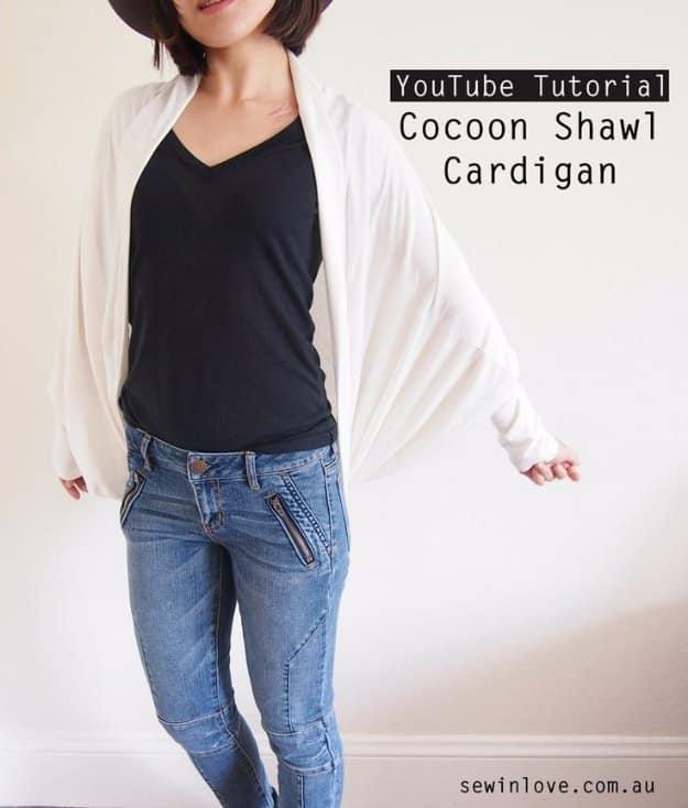 Cocoon Shawl Cardigan Tutorial, a simple weekend sewing project and a practical handmade piece for everyday wear