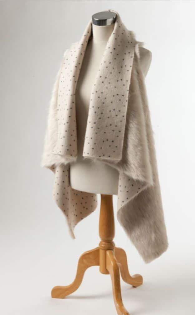 DIY No Sew Fur Vest, easy enough for a beginner to follow and a great fix using stuff you already have on a shelf