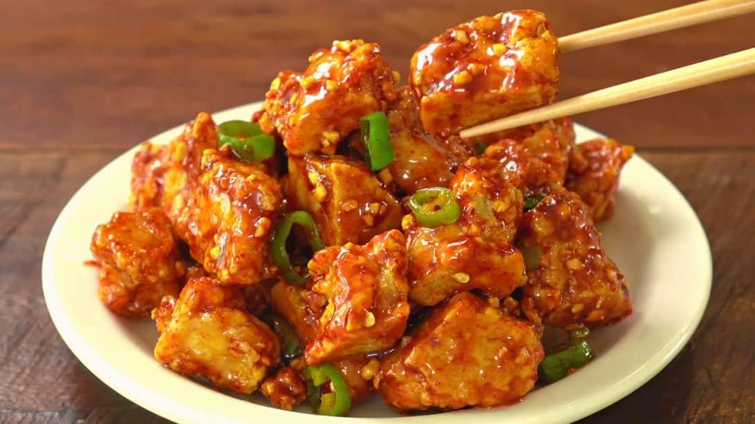 Easy Sweet & Spicy Crispy Fried Tofu Recipe