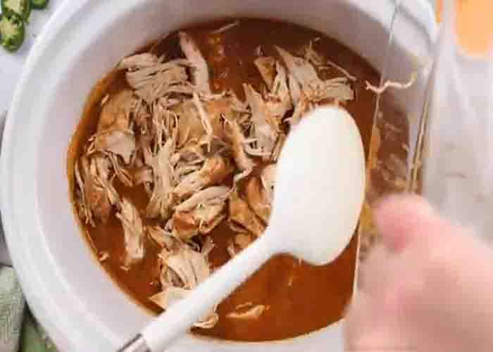 Slow cooking the tortilla soup