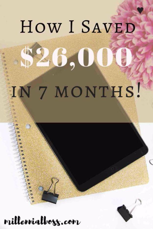 Ways to Save Money in 2018 - Save $26,000 in 7 Months - Easy Money Saving Ideas and Tips for Budgeting - Cool Idea for Budget Planning and Smart Financial Advice for Beginners - Cr