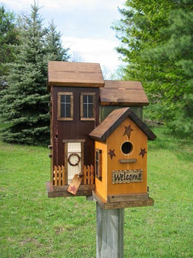 DIY Bird Houses - Build a Bird House - Easy Bird House Ideas for Kids and Adult To Make - Free Plans and Tutorials for Wooden, Simple, Upcyle Designs, Recycle Plastic and Creative 
