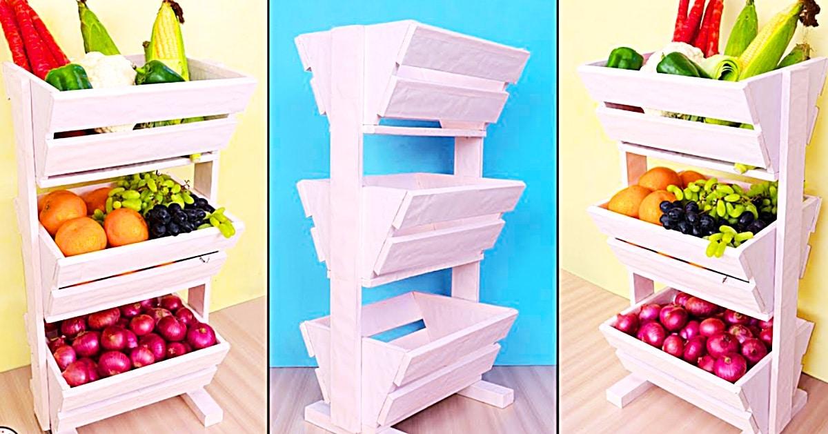 How To Make A vegetable Rack From Cardboard
