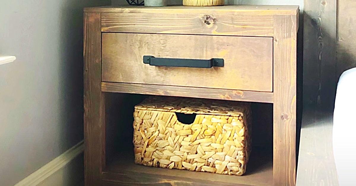 DIY Rustic Modern Nightstand With Free Plans