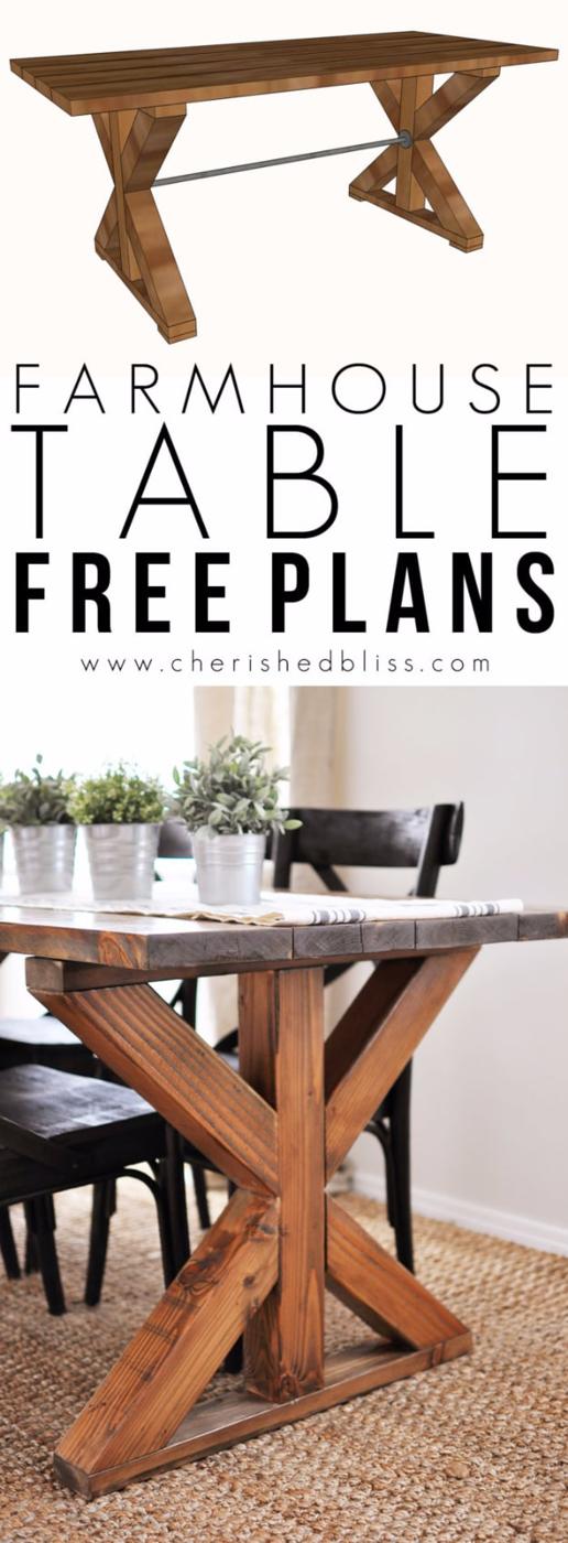 X Brace Farmhouse Table, cheap to pull off with items from a bargain aisle and personality a plain space was missing