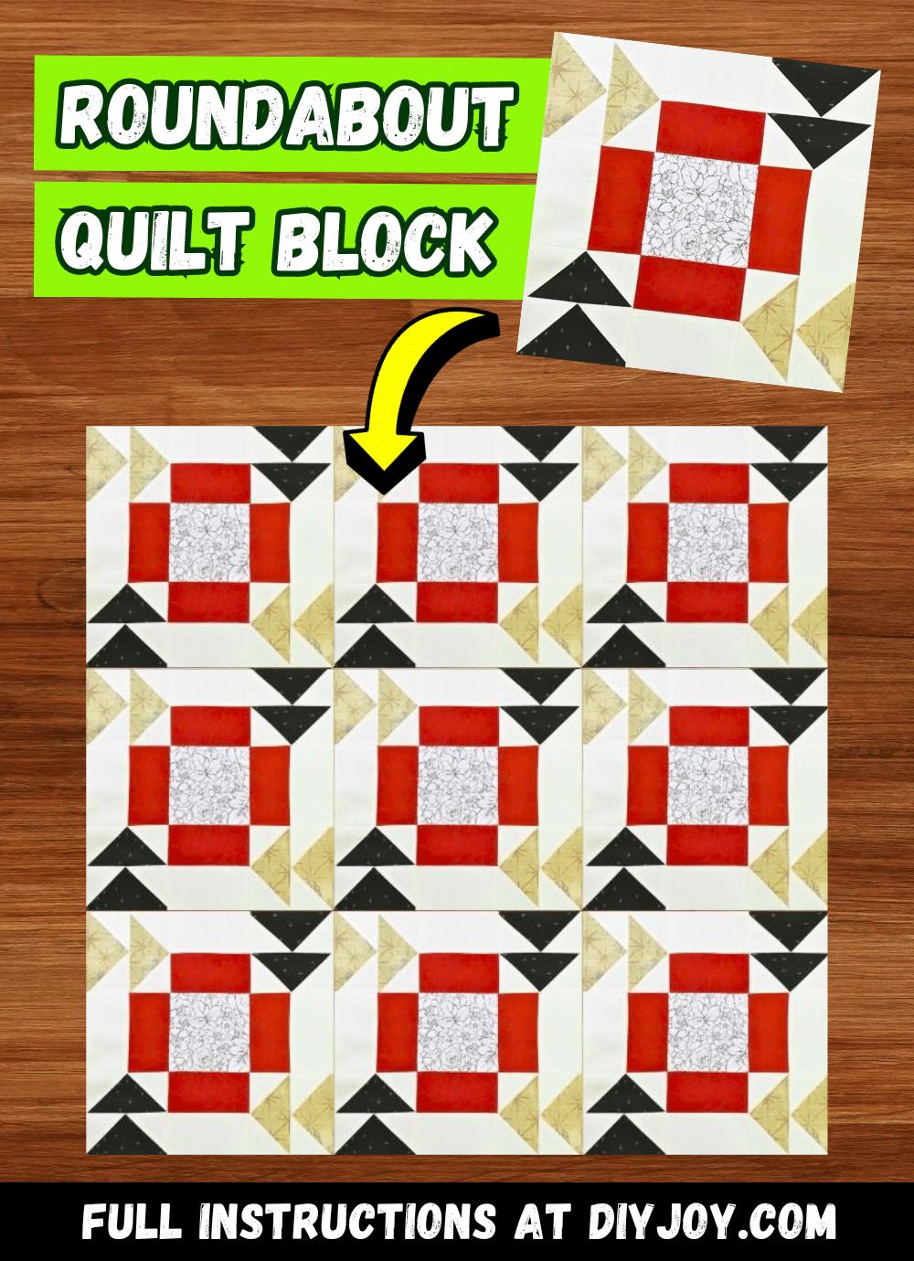 Easy Roundabout Quilt Block Tutorial For Beginners