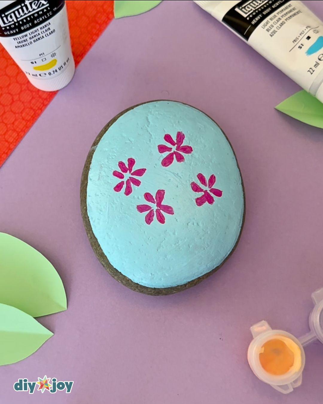 Flowers On Rocks — flower painted rock