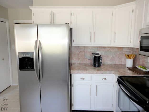 Painted Kitchen Cabinets The Easy Way, tidy enough in mess to skip a cleanup after and a detail that friends always ask about