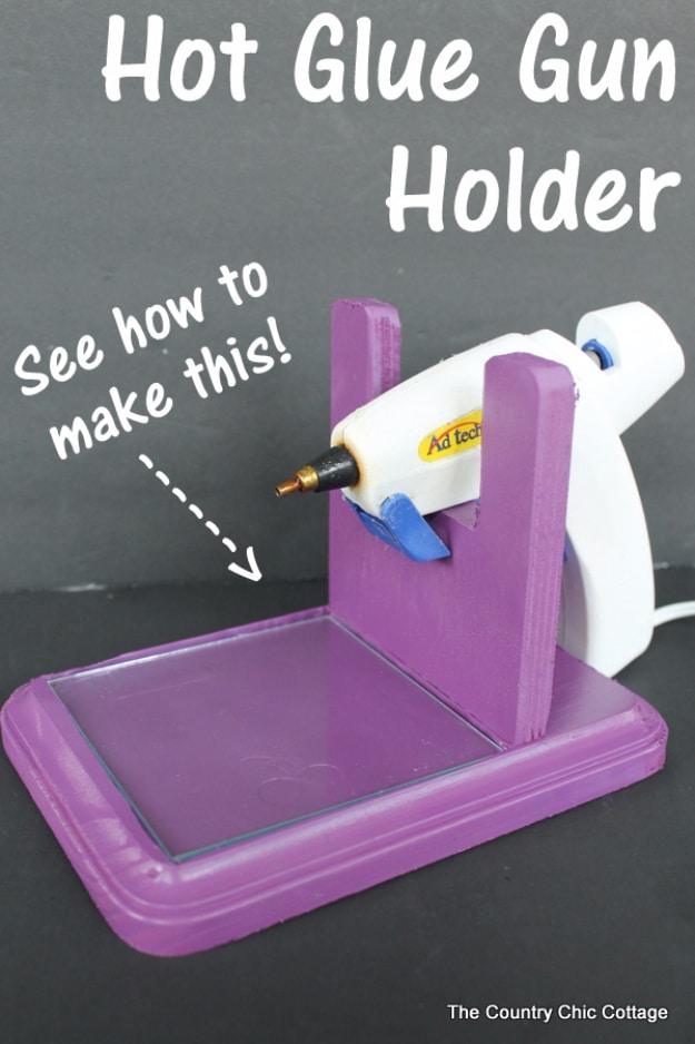 Make A Hot Glue Gun Holder, low effort once the method is clear and relief from a problem that used to happen weekly