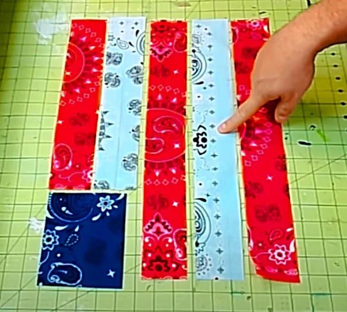 Make a bandana rag flag placemat
