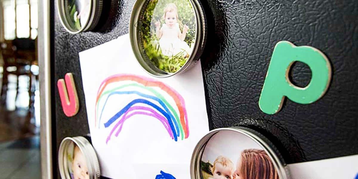 Watch How She Upcycles Mason Jar Lids Into Special Magnets (Too Cute!)