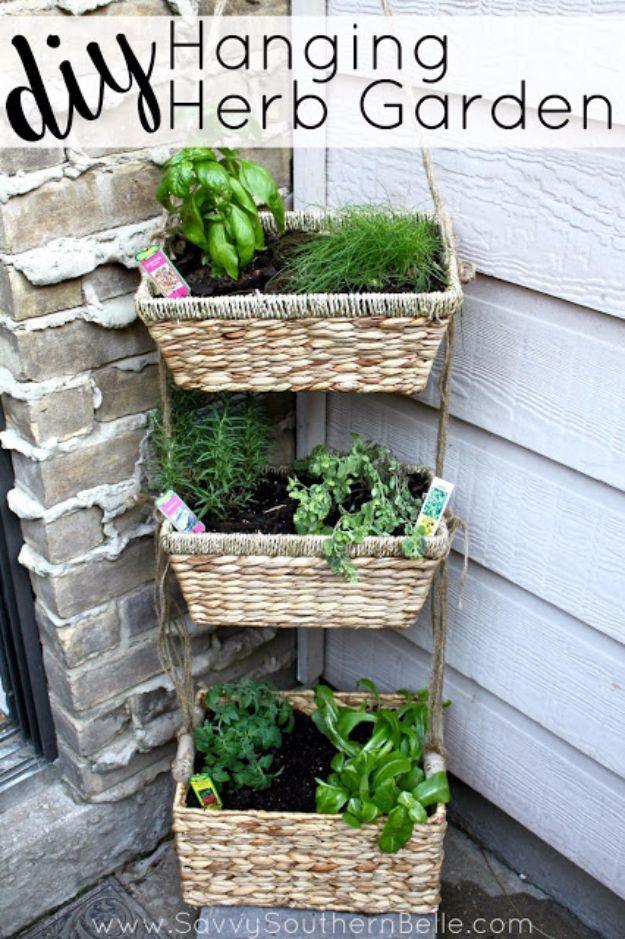 DIY Hanging Herb Garden, quick to put together in one afternoon and a fix that outlasts most store bought options