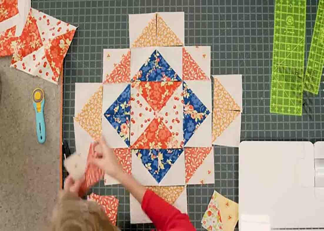 Assembling the time flies quilt
