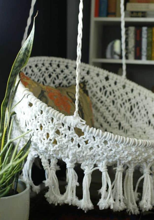 DIY Hanging Macrame Chair, a creative way to reuse what you already have and worth trying in almost any room