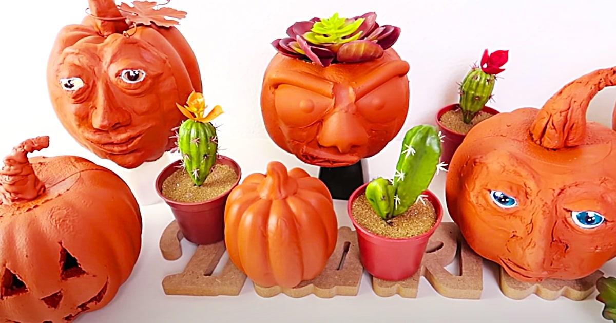 Dollar Tree Faux Terracotta Pumpkins