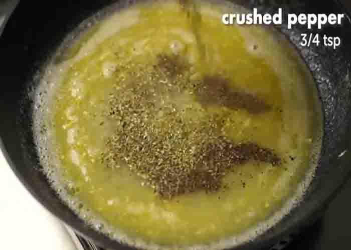 Making the sauce for the butter garlic chicken bites