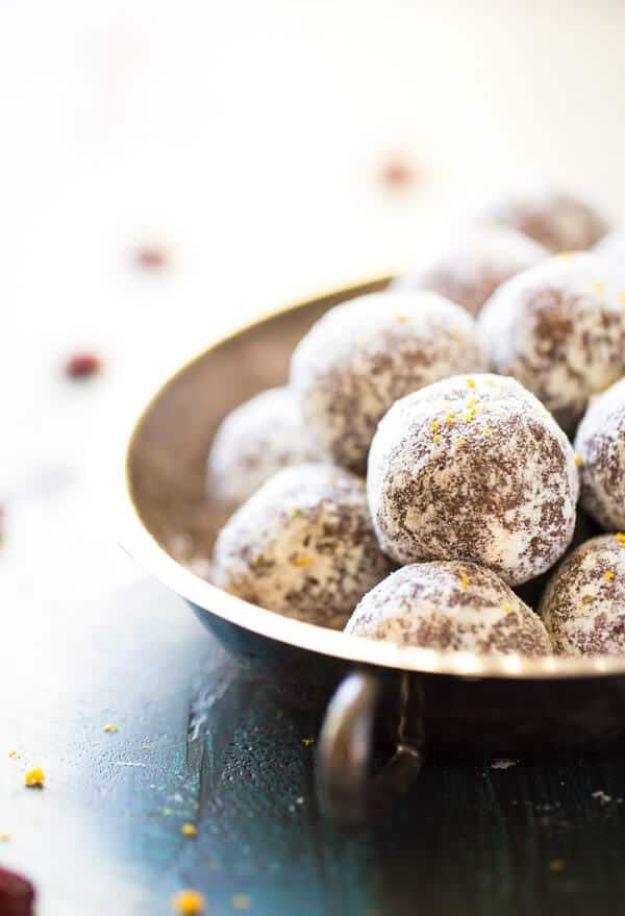 Quick Dessert Recipes - Cranberry Orange Energy Date Balls Recipe - Fast Desserts to Make In Minutes - Sweet Treats, Cookies, Cake and Snack Ideas
