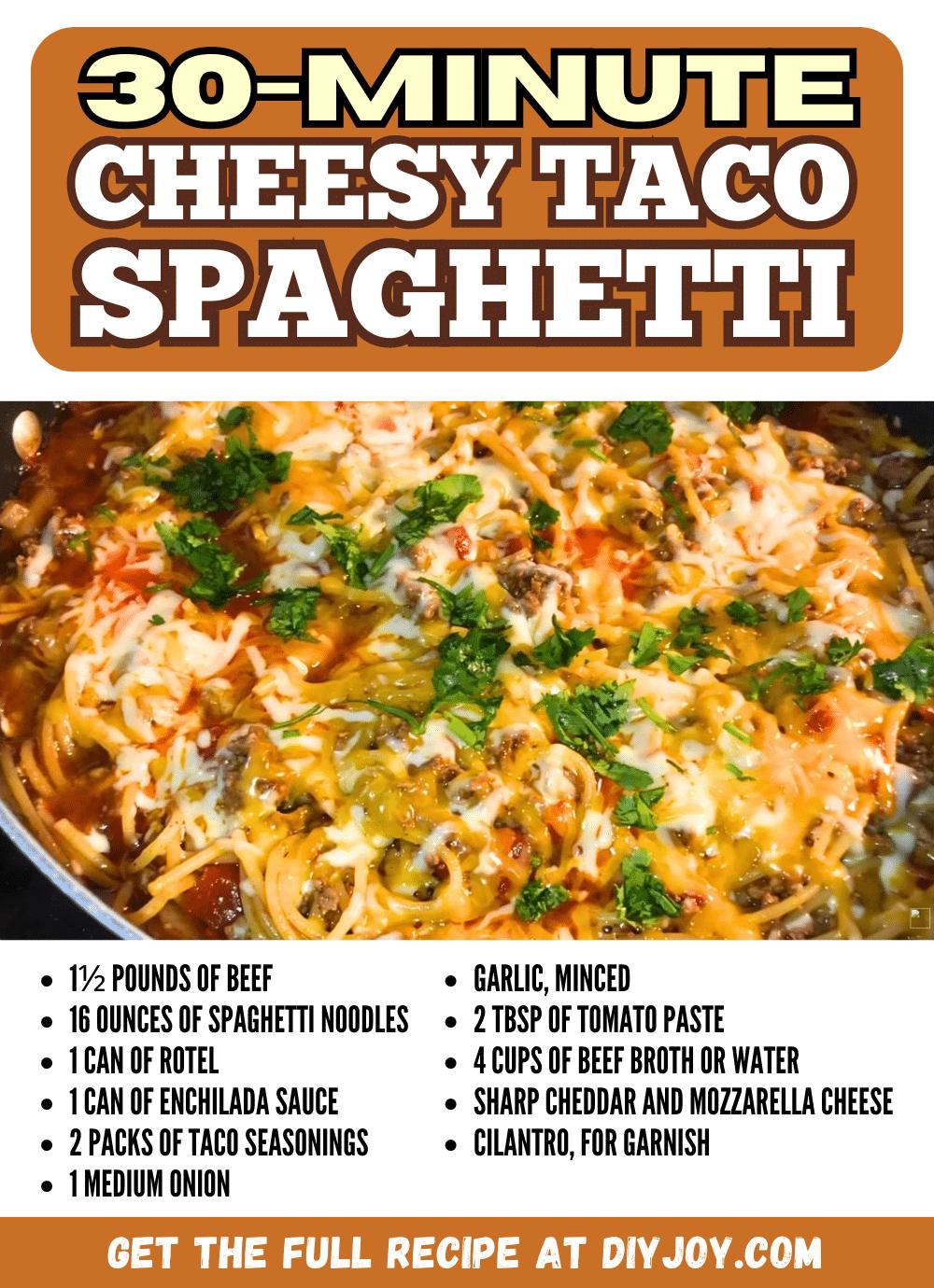 30-minute taco spaghetti recipe