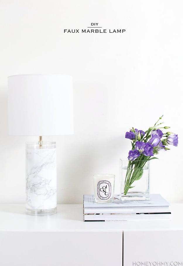 DIY Faux Marble Lamp, a project that comes together in an afternoon and worth bookmarking for your next project