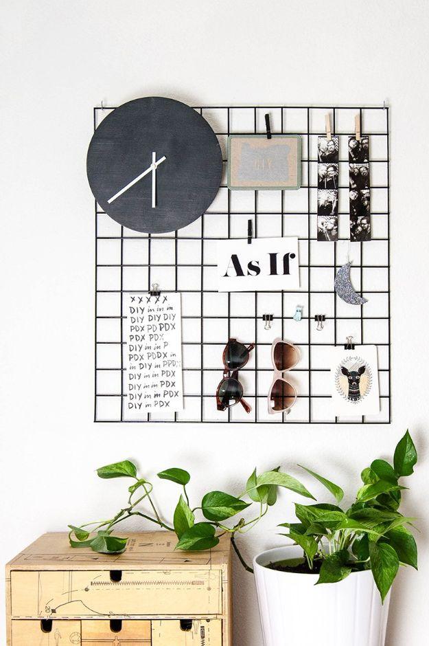 DIY Metal Wall Grid, a great weekend project for a beginner with basic tools and great for your home