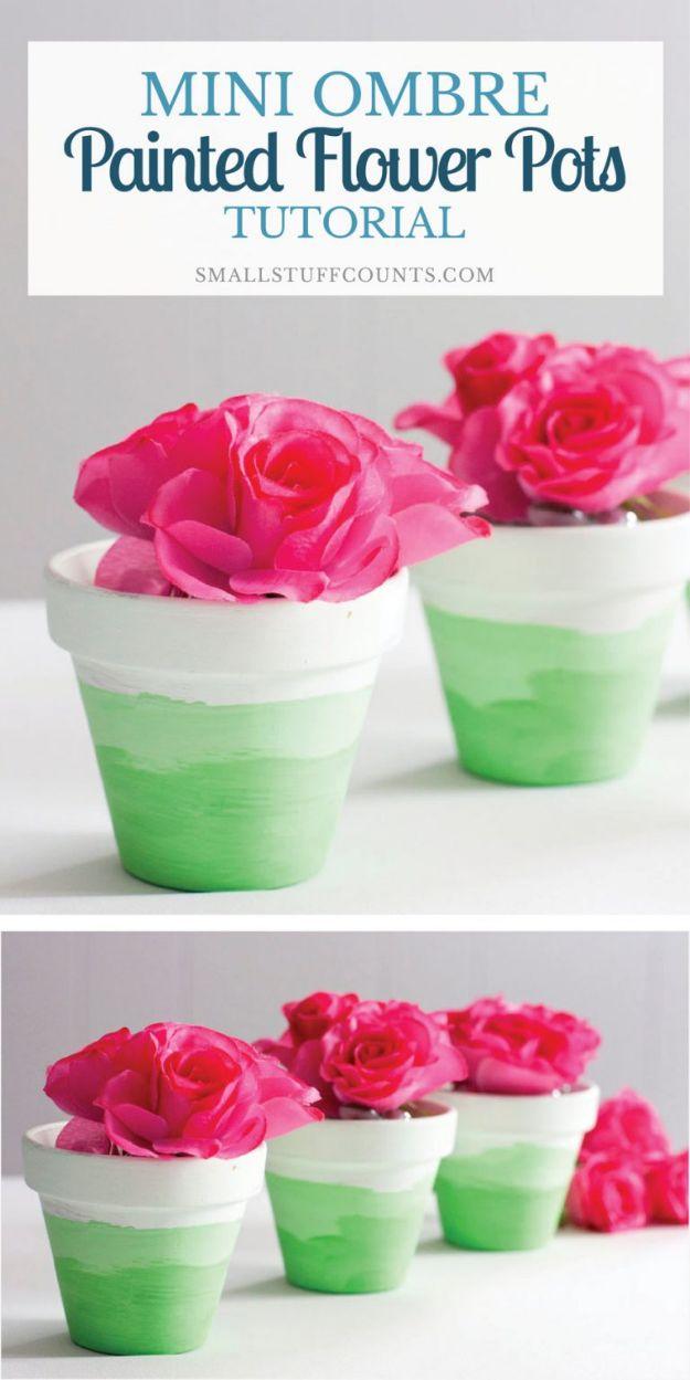 Mini Ombre Painted Flower Pots, a thoughtful handmade token, fast enough to put together in one sitting