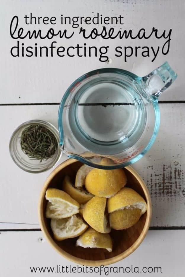 Lemon Rosemary Disinfectant Spray, quick enough to finish before nap time and a detail guests always ask about