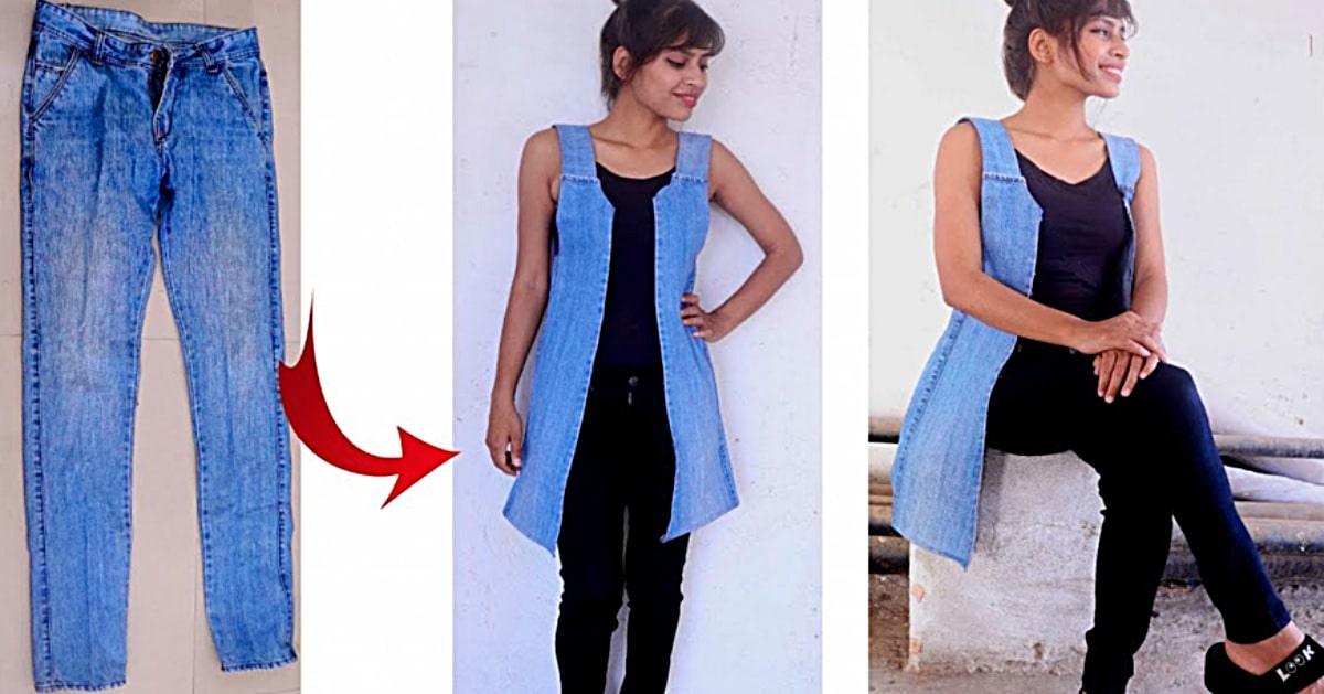 DIY Upcycled Denim Vest