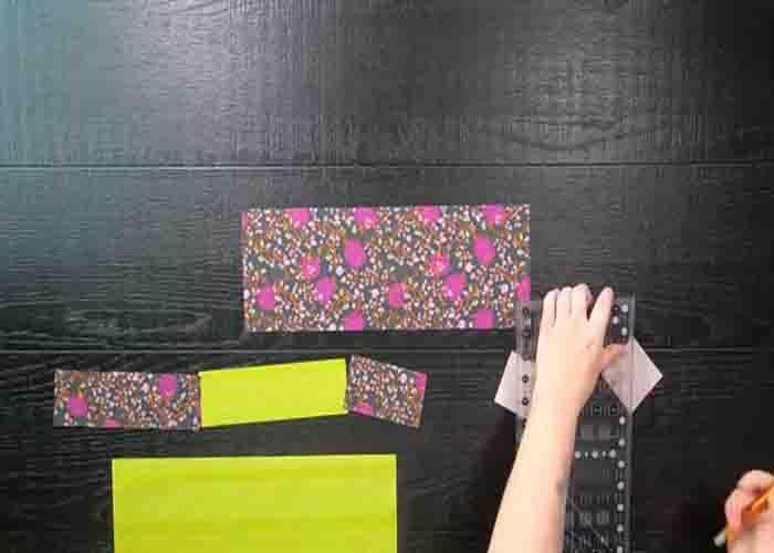 Cutting the fabric for the poison apple quilt