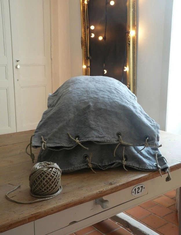 Grain Sack Pillowcase with Rope Ties, a simple project using fabric you may already own and a favorite pick from this roundup